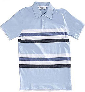 Short-sleeve Blue Stripe Polo-shirt
