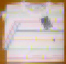 Short-sleeve Crew-neck Multicolour Stripe T-shirt