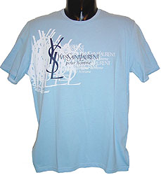 Short-sleeve Crew-neck T-shirt With YSL and#39;Logo Splashand39;
