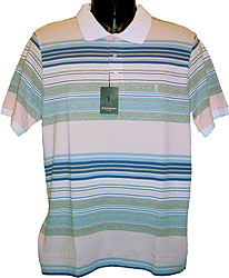 Short-sleeve Knitted Stripe Polo-shirt