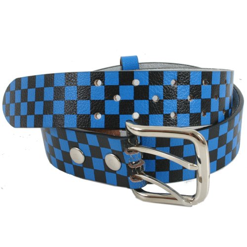 Yuki 7 Mens Yuki 7 Checker Leather Belt Blue