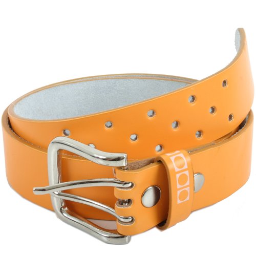 Mens Yuki 7 Leather Belt Orange