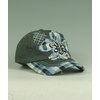 Yukka Plaid Rhinestone Deluxe Trucker Cap (Grey)
