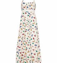 White butterfly print maxi dress
