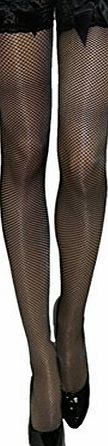 Yummy Bee Black Fishnet Stockings Hold Ups Lace Tops Black Satin Bows Lingerie