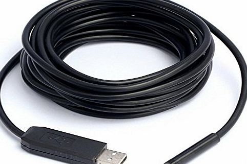 YUMQUA 15M USB Cable Video Snake Pipe Inspection Tube Waterproof 6 LED Plumb Camera Borescope Endoscope 0.3MP