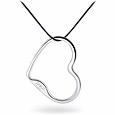 Zable Stainless Steel Floating Heart Pendant w / Lace