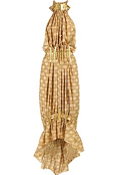 Bleached Wood Taffeta Gown