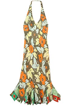 Zac Posen Floral fusion silk halter dress