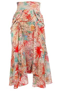 Zac Posen Splash Printed Skirt