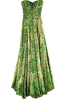 Strapless Animal Print Gown