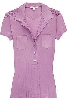 Zac Posen Z button cotton polo top