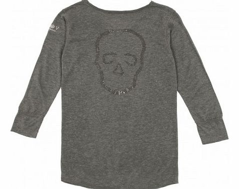 Lurex Skull T-shirt Dress Charcoal grey `12 years