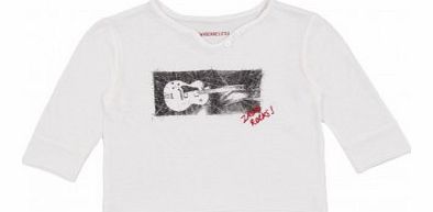 Tunisian Guitar Boxi T-shirt White `6 months,12