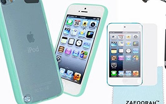ZAFOORAH Case Cover for Apple iPod Touch 5 5th Generation (Launched Sep 2012)   Free Stylus Screen Protector Microfiber Cloth (Bumper Transparent - GREEN)