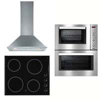 Zanussi Built Under Double Oven- Ceramic Hob and Chimney Hood
