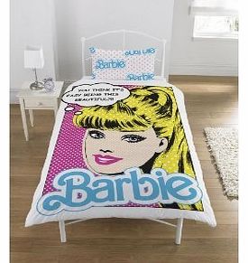 Zap Barbie Pop Art Single Duvet Set and Pillowcase