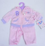 Zapf Creation Baby Born 2 pce Tracksuit Set - Pink with Blue Trim