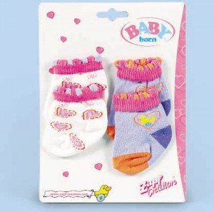 Zapf Creation Baby Born Socks - 2 pairs Pink & Light Pink (801611)