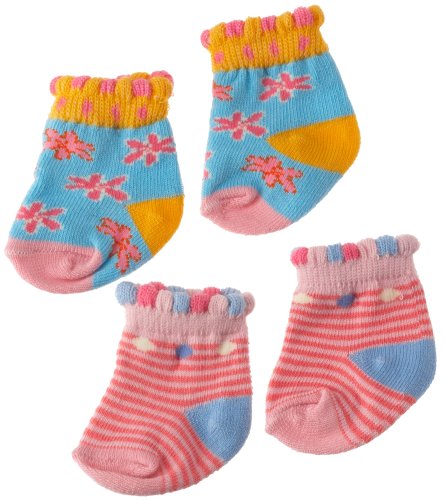 Zapf Creation Baby Born Socks - 2 pairs Pink Stripes & Blue (801611)