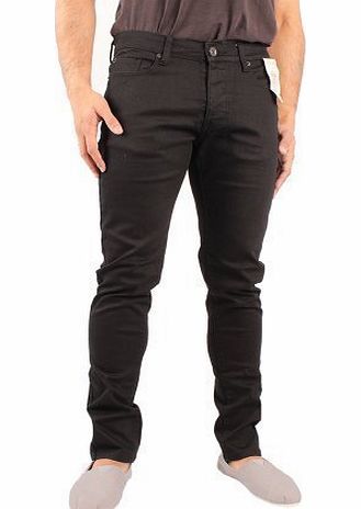 Ze ENZO Mens New ENZO Designer Black Plain Skinny/Slim Fit Stretch Retro Chino Jeans Size Waist 30-44 EZ194 30R