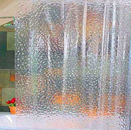Zeagoo 1.8*1.8M Clear Thicker PEVA Diamond Shower Curtain Water Cube Mold Water