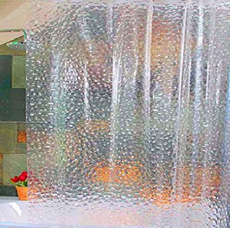 Zeagoo 1.8*1.8M Clear Thicker PEVA Diamond Shower Curtain Water Cube Mold Water