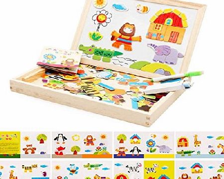 Zeagoo Baby Educational Toys Wooden Puzzle Animal Flower Wood Toy For Children Kids