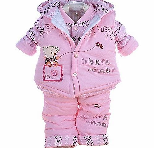 Baby Girl Toddler Clothes Set Suit Outfits Winter Hooded Kids Hoodie Coats