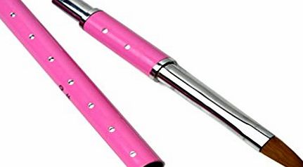 Zeagoo New Nail Art Acrylic Carving Pen NO.8 Crystal Brush Powder Tool Pink