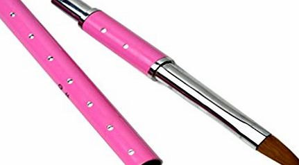 Zeagoo New Nail Art Acrylic Carving Pen NO.8 Crystal Brush Powder Tool Pink