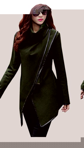 Vintage Women Punk Style Lapel Loose Woolen Trench Coat Jacket Overcoat Outwear