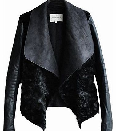 Zeagoo Women PU Leather Faux fur Parka Coat Motorcycle Biker Winter Stylish Jacket