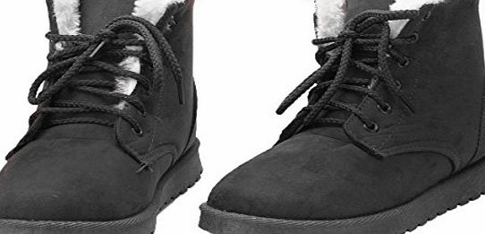 Zeagoo Womens Casual Faux Fur Lined Boots Ankle Flat Shoes