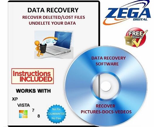 ZEGA Digital Recovery Software Recover Undelete Lost Files Data Music Photos Images CD DISC DVD