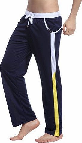 Zehui Casual mens Sports Jogger Long Pants Rope Trousers Blue Tag S