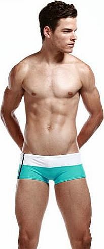 Mens Boxers Swim Trunks Matched Underwear Briefs Swimsuit Light Blue Tag M