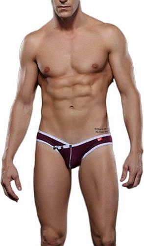 Mens Swim Trunks Briefs Button Underwear Boxers Mesh Purple Tag M