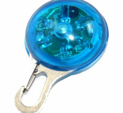 Zehui NEW Blue Circular Pendant Collar Puppy Led Safety Night Light Pet Dog Collar