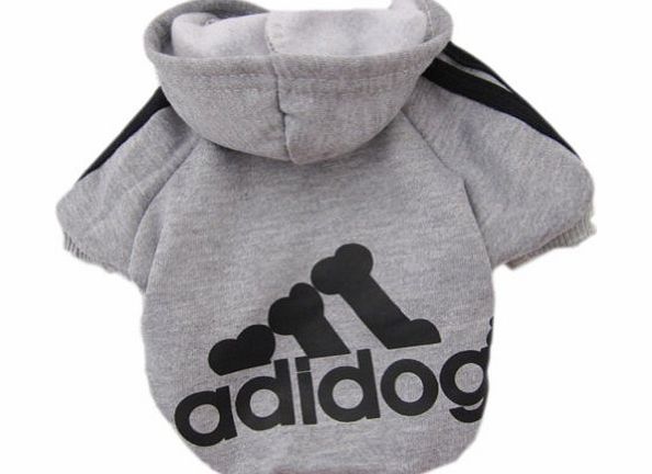 Pet Dog Cat Sweater Puppy T Shirt Warm Hoodies Coat Clothes Apparel Grey M