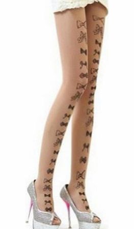 Zehui Sexy Womens Tattoo Sock Pantyhose Tights Silk Stocking Transparent Leggings Butterfly No.2
