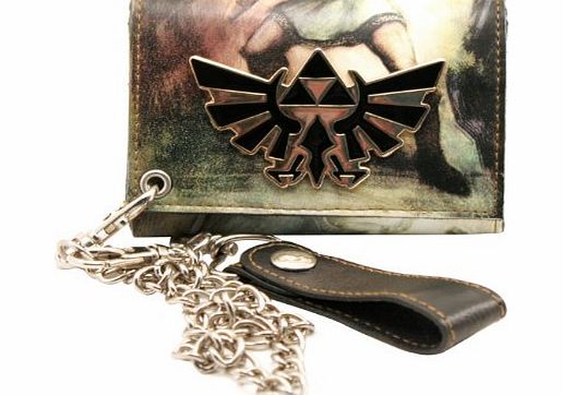 Zelda Nintendo Print Trifold Wallet with Chain