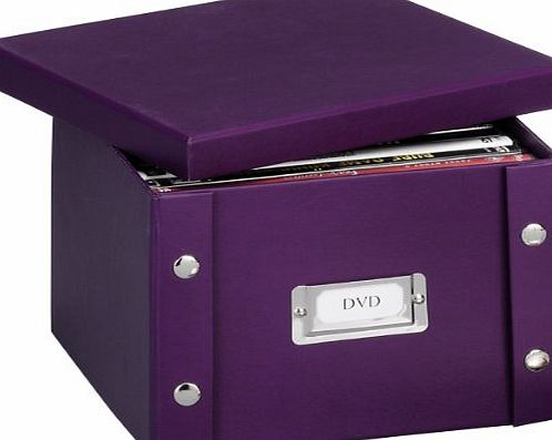 Zeller 17791 DVD Storage Box Cardboard 21.5 x 20.5 x 15 cm Purple