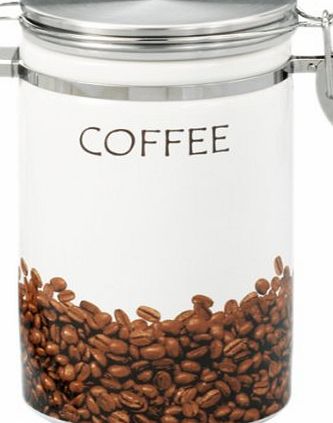 Zeller 19814 Coffee Canister with Spoon 10.5 cm x 19 cm Ceramic and Stainless Steel