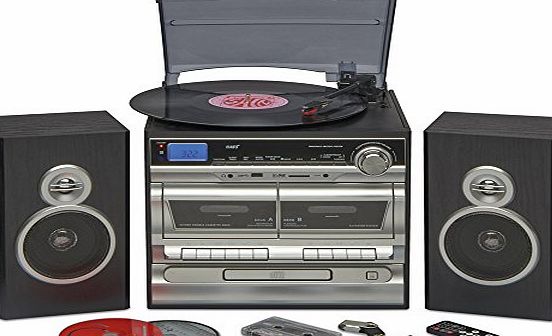 Zennox Deluxe 6-in-1 Midi Hi-Fi Music System Vinyl, Cassettes amp; CDs LCD Display.