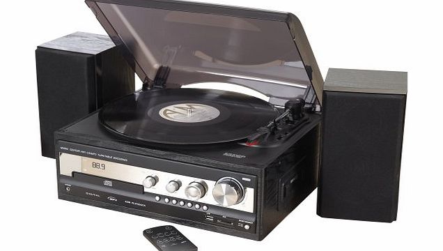 Zennox Retro Deluxe Hi-Fi Music Centre System CD, Radio, USB, 3 Speed Turntable.