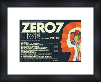ZERO 7 UK Tour 2004 - Custom Framed Original Ad