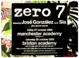 ZERO 7 UK Tour 2006 Music Poster
