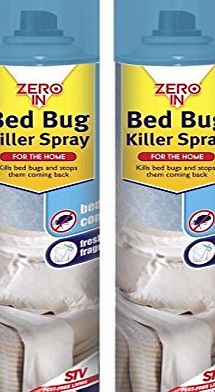 Zero New 300ml Zero In Pest Bed Bug Control Killer Spray Linen Fragrance Home Bed (Pack Of 2 Cans)