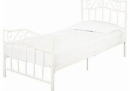 Zeta Single Metal Bed, White